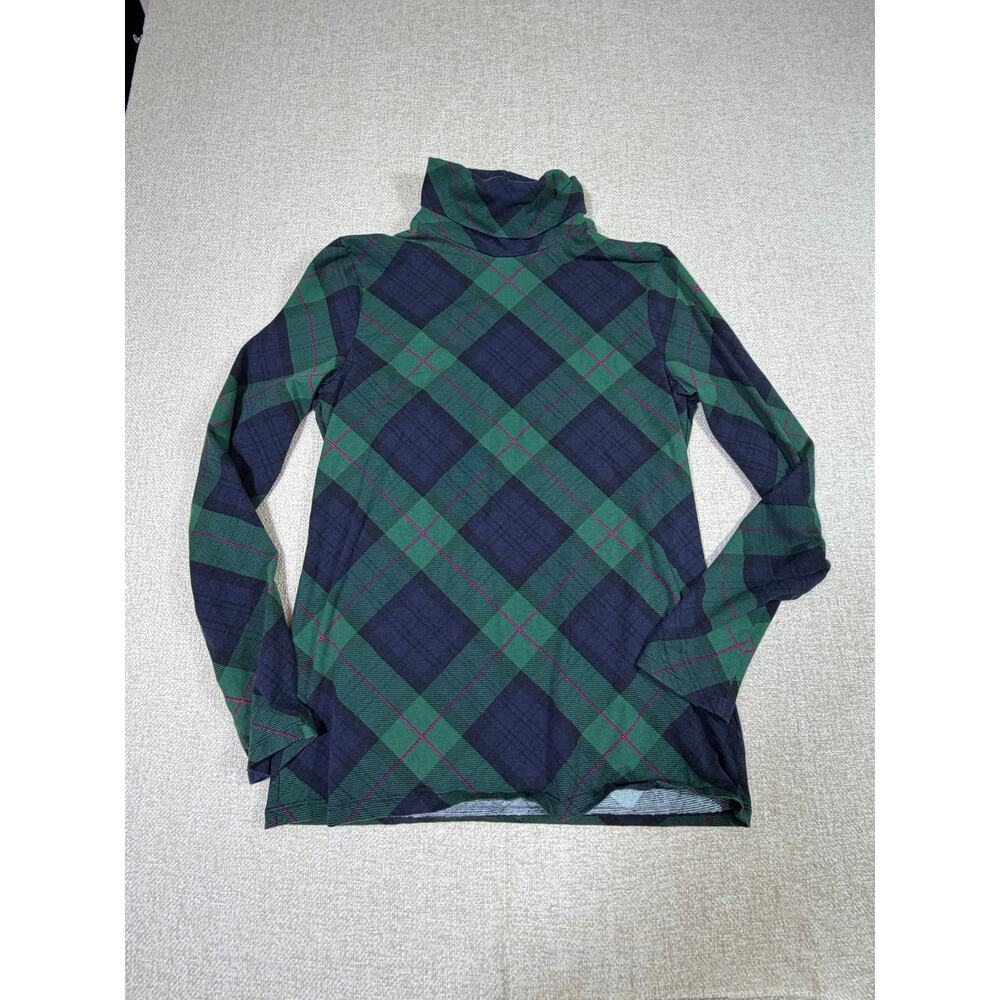 Talbots Lot of 2 Women Med Plaid Turtleneck Shirt Red Green Preppy Pullover Knit - Picture 7 of 10